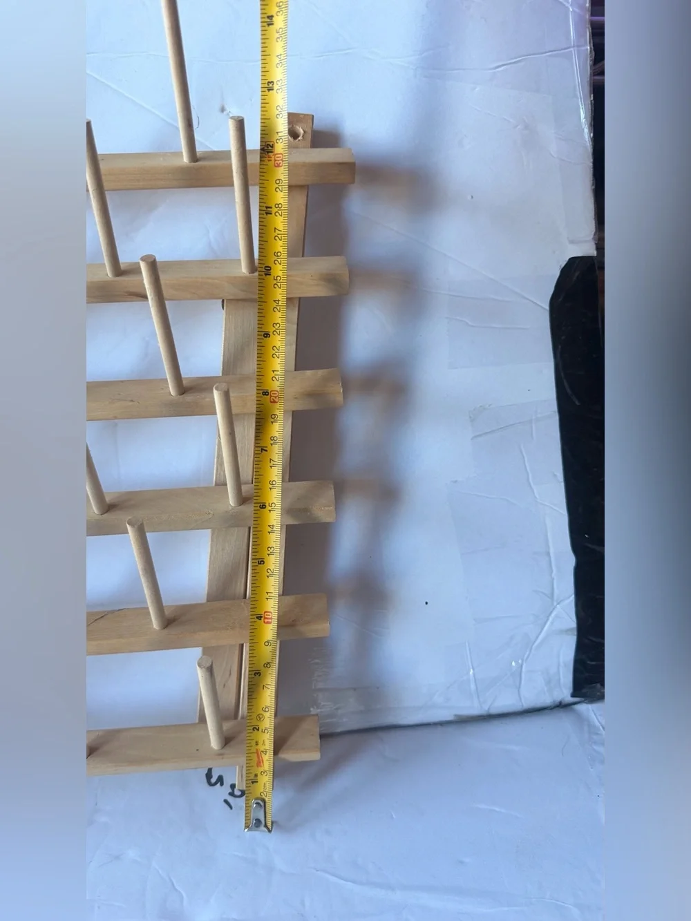 Natural Wood Multi-Peg Wall Rack